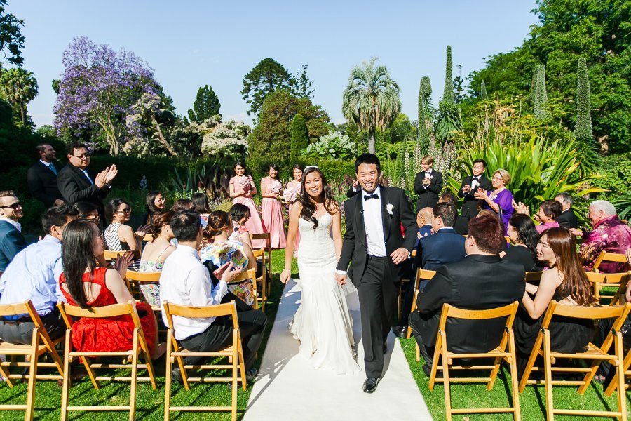 Cérémonie mariage theme asie dans jardin botanique